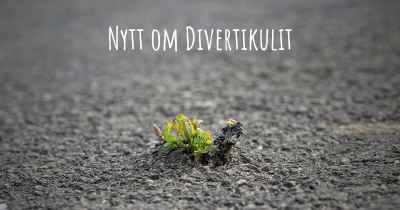 Nytt om Divertikulit