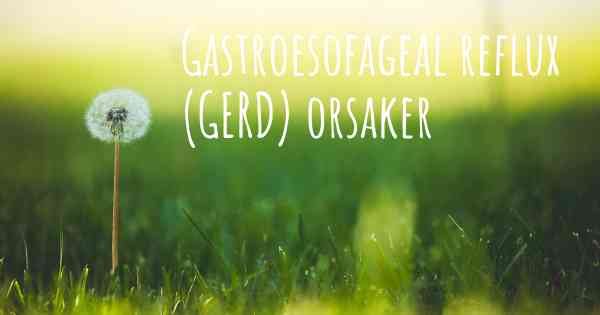Gastroesofageal reflux (GERD) orsaker