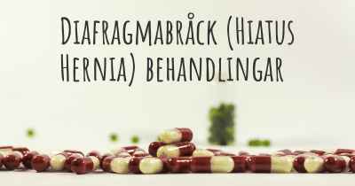 Diafragmabråck (Hiatus Hernia) behandlingar