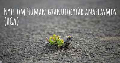 Nytt om Human granulocytär anaplasmos (HGA)