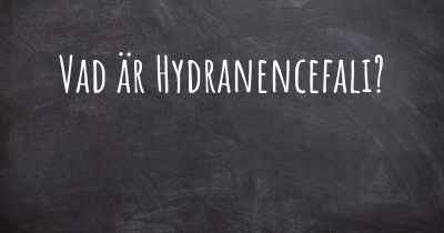 Vad är Hydranencefali?