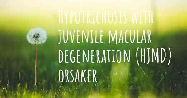 Hypotrichosis with juvenile macular degeneration (HJMD) orsaker