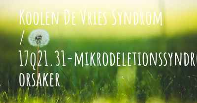 Koolen De Vries Syndrom / 17q21.31-mikrodeletionssyndromet orsaker