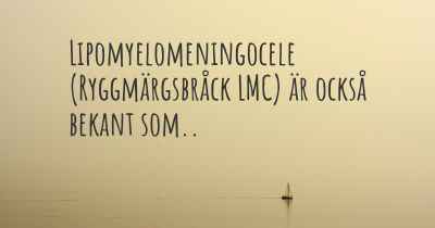 Lipomyelomeningocele (Ryggmärgsbråck LMC) är också bekant som..