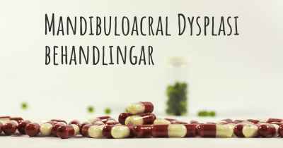 Mandibuloacral Dysplasi behandlingar
