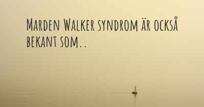 Marden Walker syndrom är också bekant som..