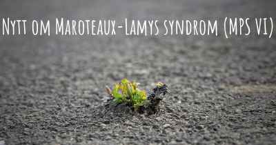 Nytt om Maroteaux-Lamys syndrom (MPS VI)