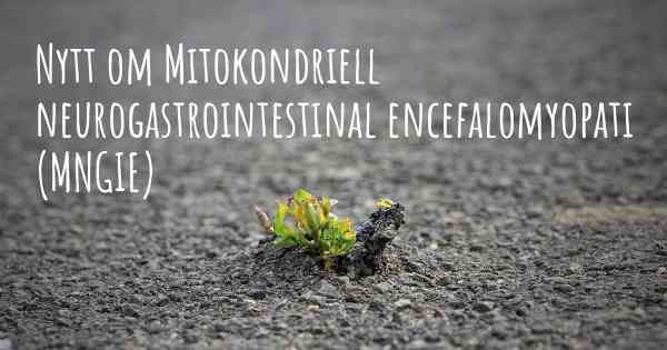 Nytt om Mitokondriell neurogastrointestinal encefalomyopati (MNGIE)