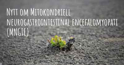 Nytt om Mitokondriell neurogastrointestinal encefalomyopati (MNGIE)