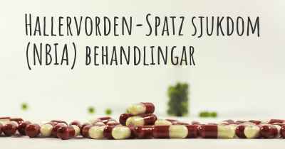 Hallervorden-Spatz sjukdom (NBIA) behandlingar