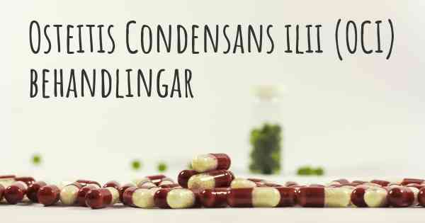 Osteitis Condensans ilii (OCI) behandlingar