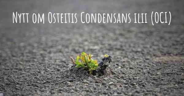 Nytt om Osteitis Condensans ilii (OCI)