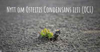 Nytt om Osteitis Condensans ilii (OCI)
