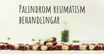 Palindrom reumatism behandlingar