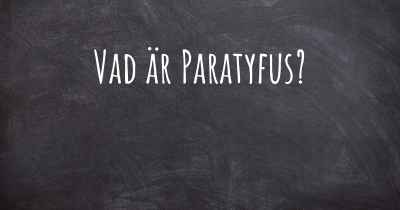 Vad är Paratyfus?