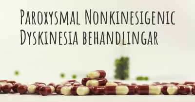 Paroxysmal Nonkinesigenic Dyskinesia behandlingar