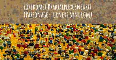 Förekomst Brakialplexusneurit (Parsonage-Turners Syndrom)
