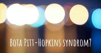 Bota Pitt-Hopkins syndrom?