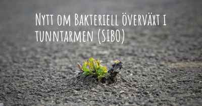 Nytt om Bakteriell överväxt i tunntarmen (SIBO)