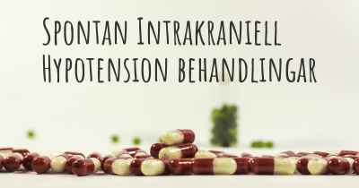 Spontan Intrakraniell Hypotension behandlingar