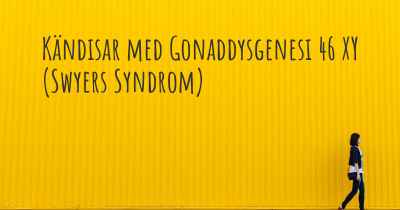 Kändisar med Gonaddysgenesi 46 XY (Swyers Syndrom)