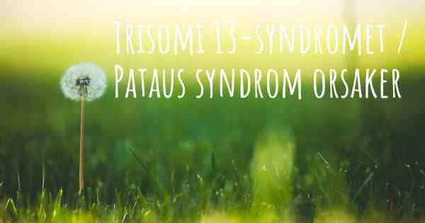 Trisomi 13-syndromet / Pataus syndrom orsaker