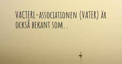 VACTERL-associationen (VATER) är också bekant som..