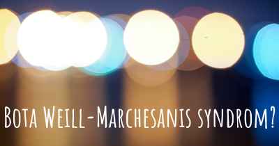 Bota Weill-Marchesanis syndrom?