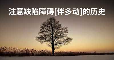 注意缺陷障碍[伴多动]的历史
