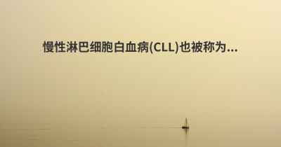 慢性淋巴细胞白血病 (CLL)也被称为...