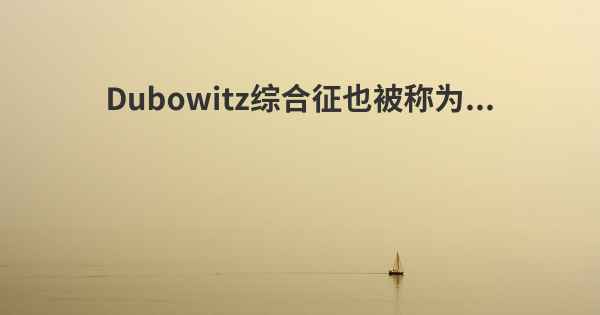 Dubowitz综合征也被称为...