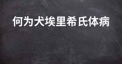 何为犬埃里希氏体病