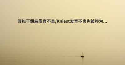 脊椎干骺端发育不良/Kniest发育不良也被称为...