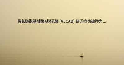 极长链酰基辅酶A脱氢酶 (VLCAD) 缺乏症也被称为...