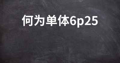 何为单体6p25