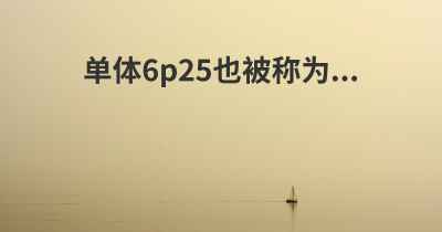 单体6p25也被称为...