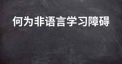 何为非语言学习障碍