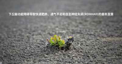 下丘脑功能障碍导致快速肥胖、通气不足和自主神经失调(ROHHAD)的最新发展