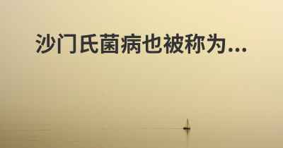 沙门氏菌病也被称为...