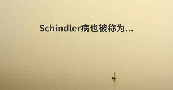 Schindler病也被称为...