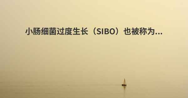 小肠细菌过度生长（SIBO）也被称为...
