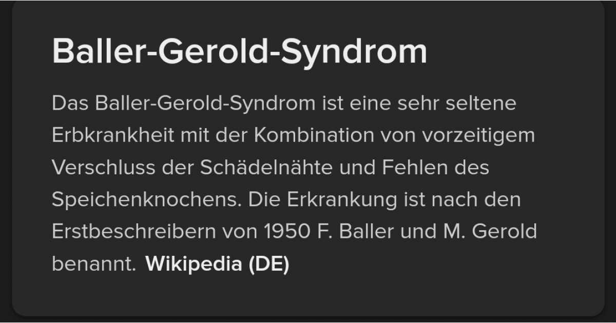 Interview Baller-Gerold-Syndrom