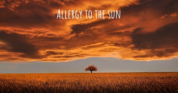 ALLERGY TO THE SUN