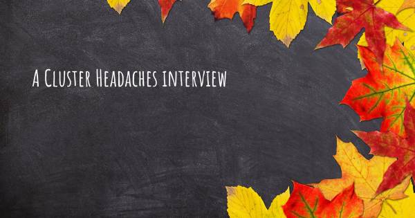 A Cluster Headaches interview