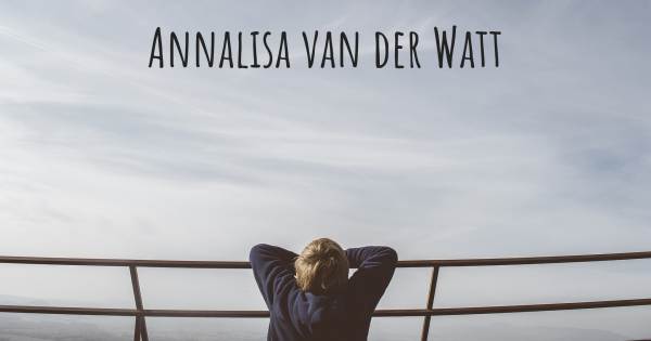 ANNALISA VAN DER WATT